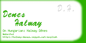 denes halmay business card